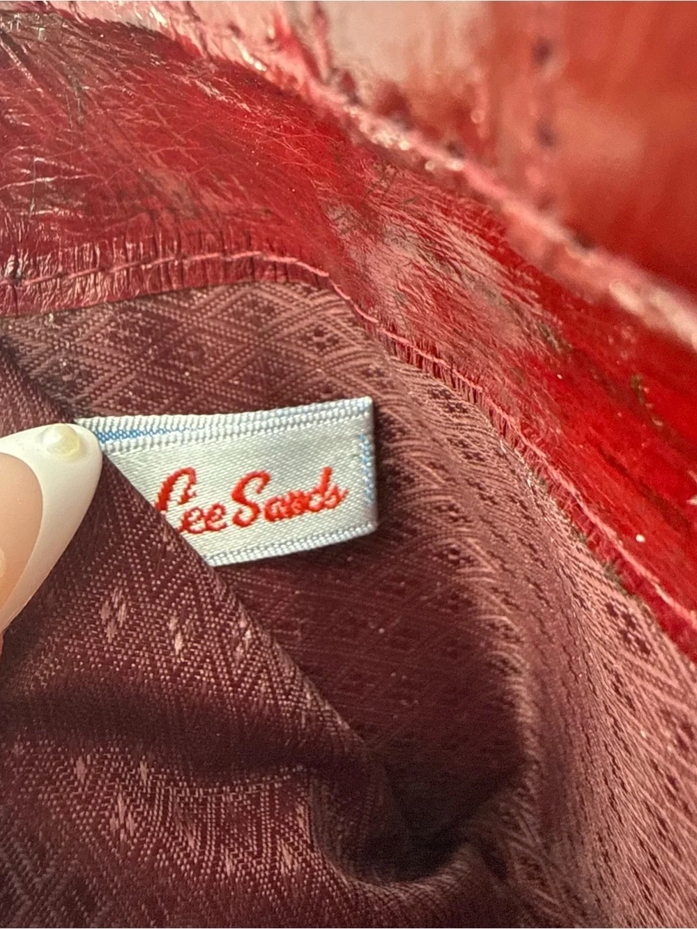 Lee Sands Red Eel Skin Vintage Wallet Korea